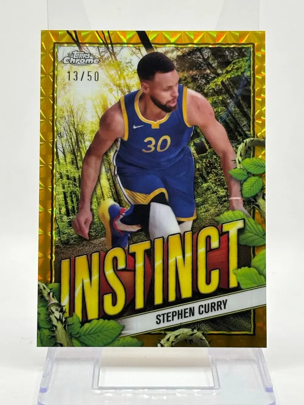 2024-25 Topps Chrome Stephen Curry Instinct Gold Geometric Refractor 13/50 SP